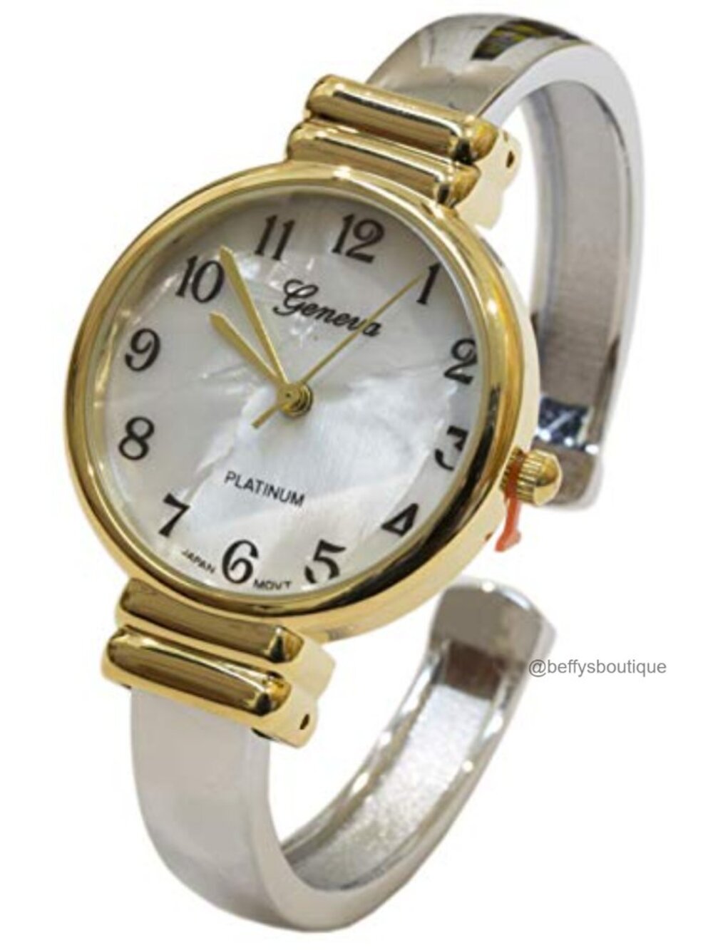 Mother of Pearl Cuff Watch with Japanese Quartz Movement